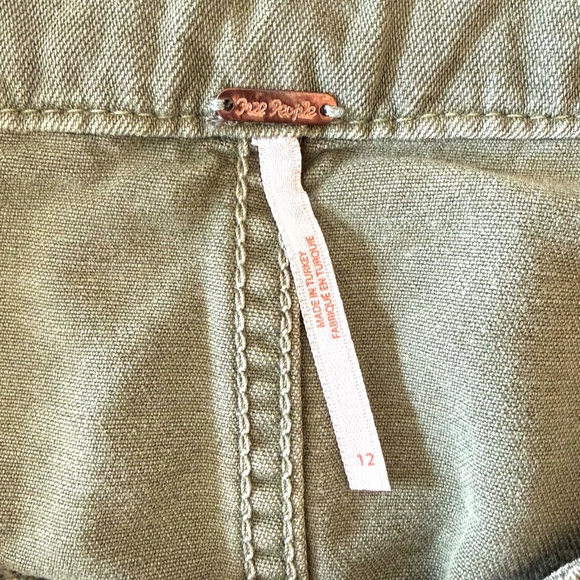 Free People Utility Cargo Mini Skirt | Women’s 12 | Olive Workwear Boho - Picture 4 of 8